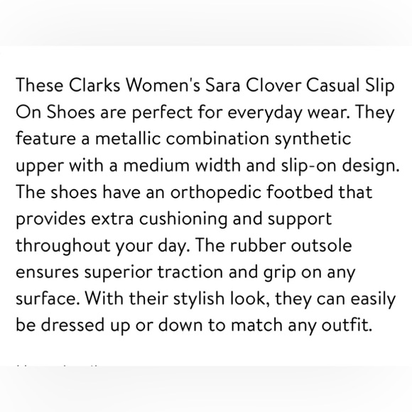 CLARKS SARA CLOVER BALLET FLATS. METALLIC COMBINATION SYNTHETIC UPPER. SIZE 11W - Picture 10 of 11